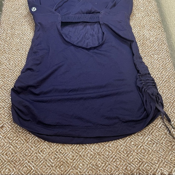Lululemon Spaghetti Strap Top Cinched Side Yoga Top Purple Womens Sz 4 Gorpcore - Picture 3 of 9